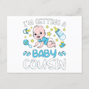 Carte Postale Je vais avoir un bébé cousin garçon Révélation du 