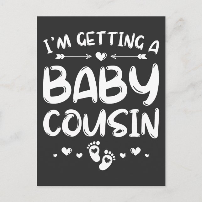Carte Postale Je vais avoir un bébé cousin révélation du sexe du (Devant)