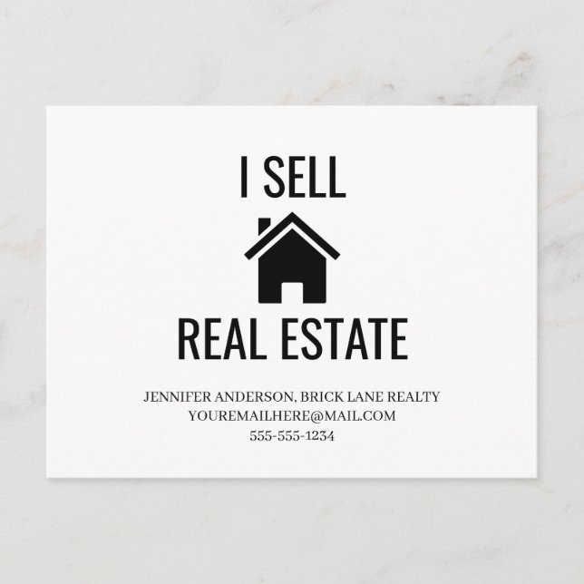Carte Postale Je vends des biens immobiliers  (Devant)