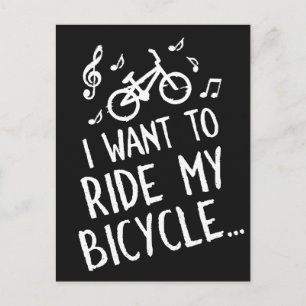 Carte Postale Je veux faire du vélo