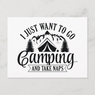 Carte Postale Je veux juste aller camper et faire des siestes