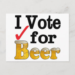 Carte Postale Je Vote pour la Bière