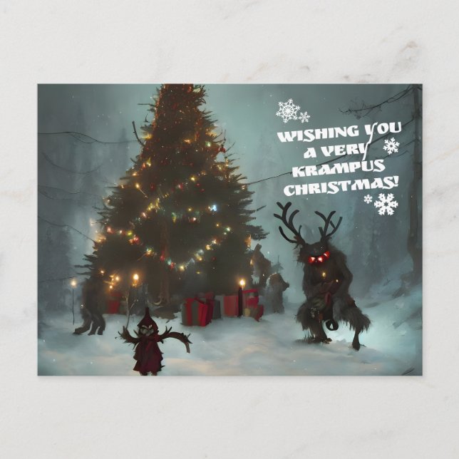 Carte Postale Je vous souhaite un Noël très Krampus (Devant)