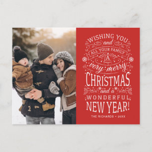 Carte Postale Je vous souhaite une très joyeuse photo de Noël