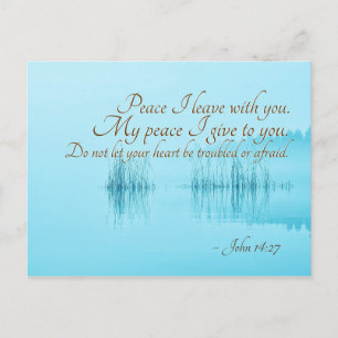 Carte Postale Jean 14:27 Paix Je pars avec toi, Bible Verse