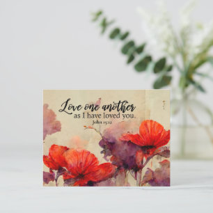 Carte Postale Jean 15:12 Aimez-vous l'autre Bible Verse chrétien