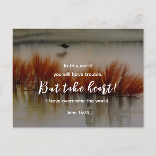 Carte Postale Jean 16:33 J'ai surmonté la Bible Verse Christian
