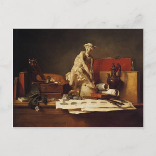 Carte Postale Jean-Baptiste-Simeon Chardin-Les attributs de l'ar