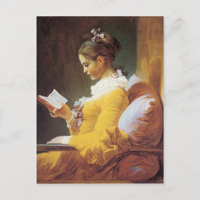 Carte Postale Jean Honore Fraggonard Une jeune fille Lecture 177 (Devant)