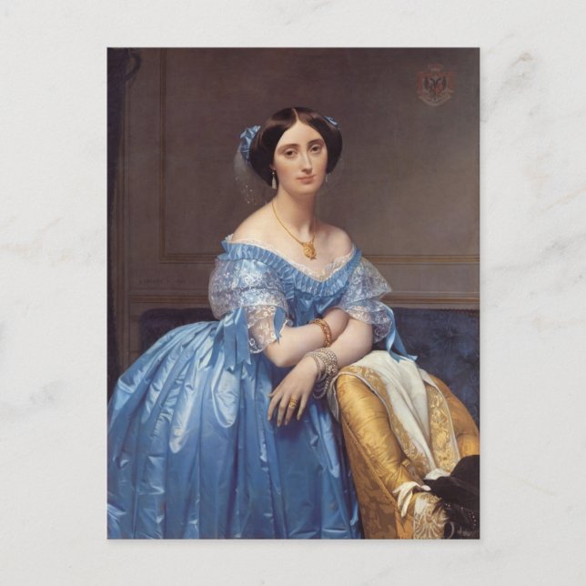 Carte Postale Jean Ingres - Portrait de la Princesse de Broglie (Devant)