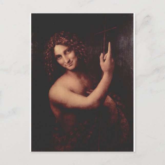 Carte Postale Jean le Baptiste par Léonard de Vinci c. 1513-1516 (Devant)