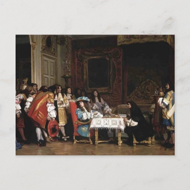Carte Postale Jean-Leon Gerome-Louis XIV et Molière (Devant)