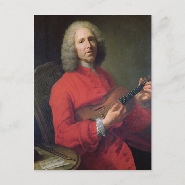 Carte Postale Jean-Philippe Rameau avec un violon (Devant)