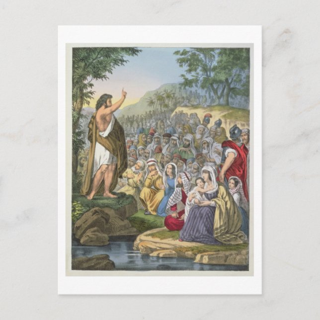 Carte Postale Jean Prêcher dans le désert, d'un pri biblique (Devant)