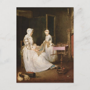 Carte Postale Jean-Simeon Chardin - La mère qui travaille dur