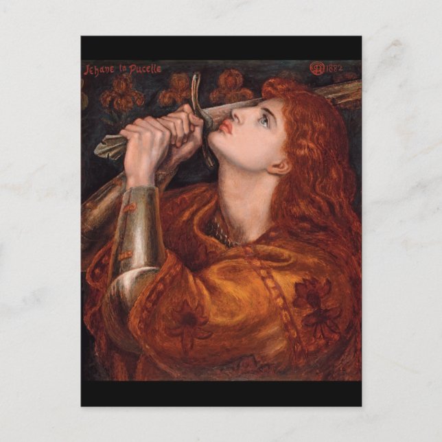 Carte Postale Jeanne d'Arc, c. 1882 par Dante Gabriel Rossetti (Devant)