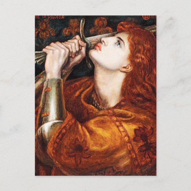 Carte Postale Jeanne d'Arc peint par Dante Gabriel Rossetti (Devant)
