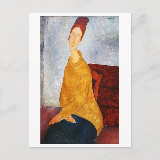 Carte Postale Jeanne Hébuterne au pullover jaune, Modigliani (Devant)