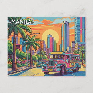 Carte Postale Jeepney à Manille Philippines Voyage