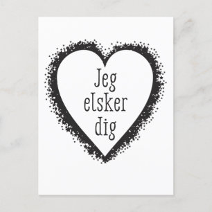 Carte Postale Jeg elsker creuser, Je t'aime en danois