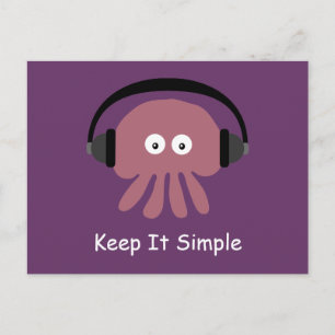 Carte Postale Jellyfish & headphones Keep It Simple postcard