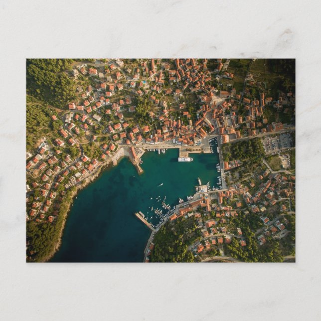CARTE POSTALE JELSA, HVAR, CROATIE - VUE AÉRIENNE (Devant)