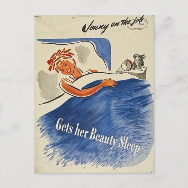 Carte Postale Jenny sur le travail obtient sa beauté dormir Vint (Devant)