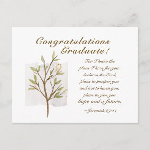 Carte Postale Jeremiah 29:11 Car je connais les plans Graduation