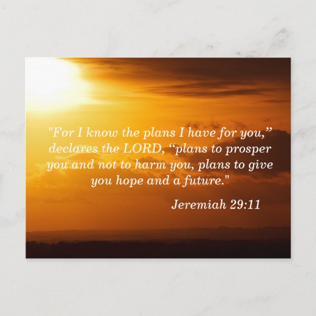 Carte Postale Jeremiah 29:11 Encouragement (Devant)