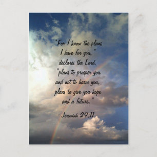 Carte Postale Jeremiah 29:11 Rainbow Postcard
