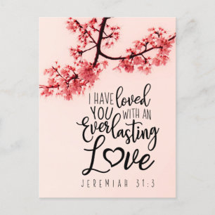 Carte Postale Jérémie 31:3 Je T'Ai Aimé La Bible Verse