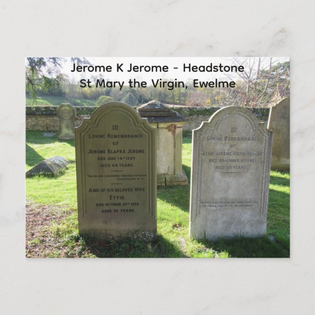 Carte Postale Jerome K Jerome Headstone, Ewelme, Oxfordshire (Devant)