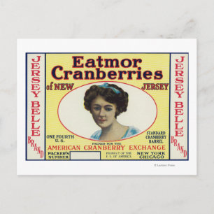 Carte Postale Jersey Belle Eatmor Cranberries Marque Étiquette