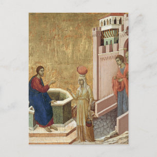 Carte Postale Jésus avec la femme au puits