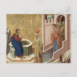 Carte Postale Jésus avec la femme au puits