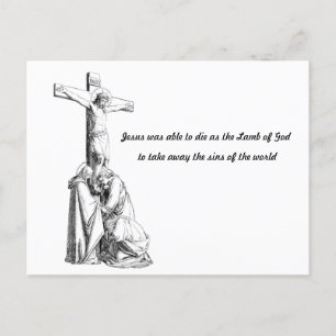 Carte Postale Jésus Christ Crucifixion agneau croisé de dieu