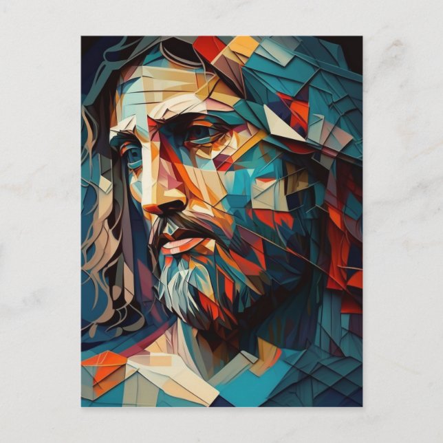 Carte Postale Jésus Christ cubisme (Devant)
