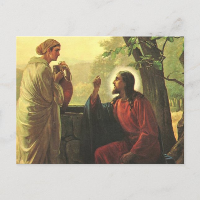 Carte Postale Jésus Christ et le Bon Samaritain dans le Puits (Devant)