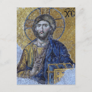Carte Postale Jésus Christ Icône chrétienne orthodoxe byzantine