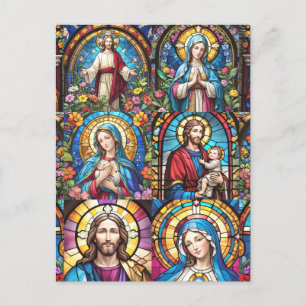 Carte Postale Jésus Christ Mary & Joseph Christian Stainverre