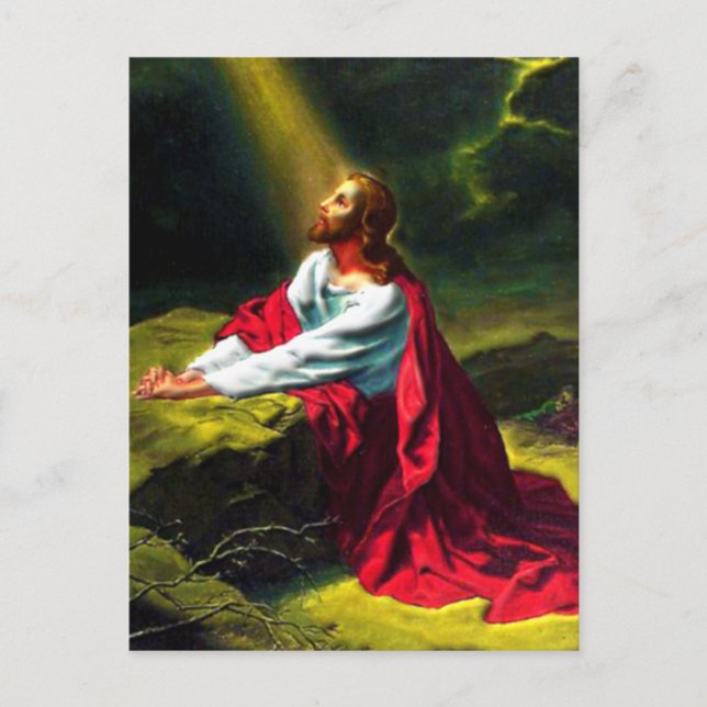 Carte Postale Jésus Christ prier dans le jardin de Gethsémani (Devant)