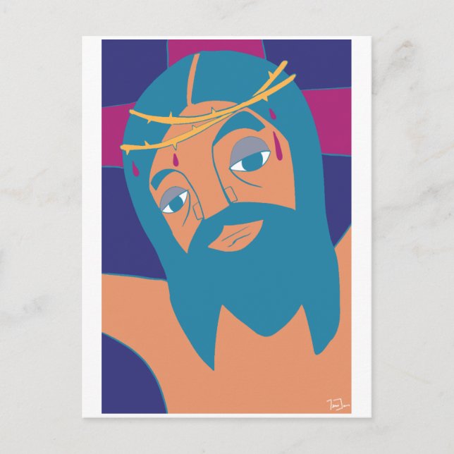 Carte Postale Jésus Christ Yeshua Crucifixion Illustration (Devant)