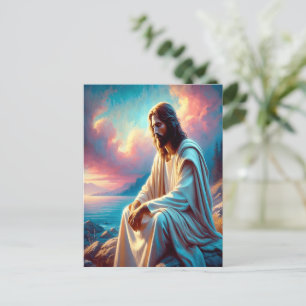 Carte Postale Jésus Contemplation à côté des eaux calmes