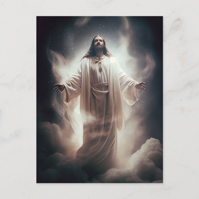 Carte Postale Jésus dans le Cosmos AI Généré Art (Devant)