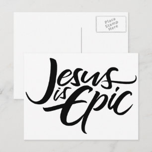 Carte Postale Jésus est épique lettrage religieux chrétien moder