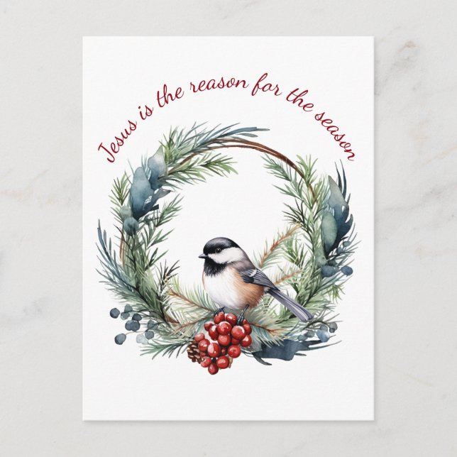 Carte Postale JÉSUS EST LA RAISON DE LA SAISON Citation de Noël (Devant)