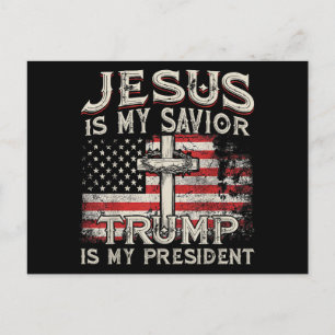Carte Postale Jésus Est Mon Sauveur Trump Est Mon Président Amér