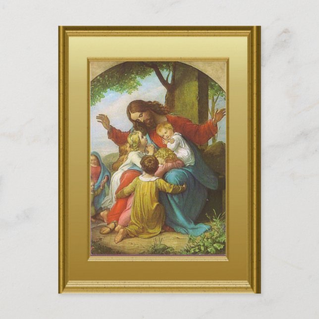 Carte Postale Jésus et les enfants (Devant)