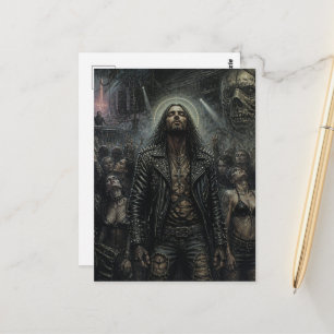 Carte Postale Jésus goth punk rock à la fête