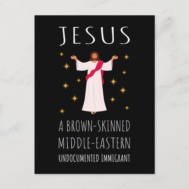 Carte Postale Jésus Immigrant sans papiers à peau Brown I (Devant)